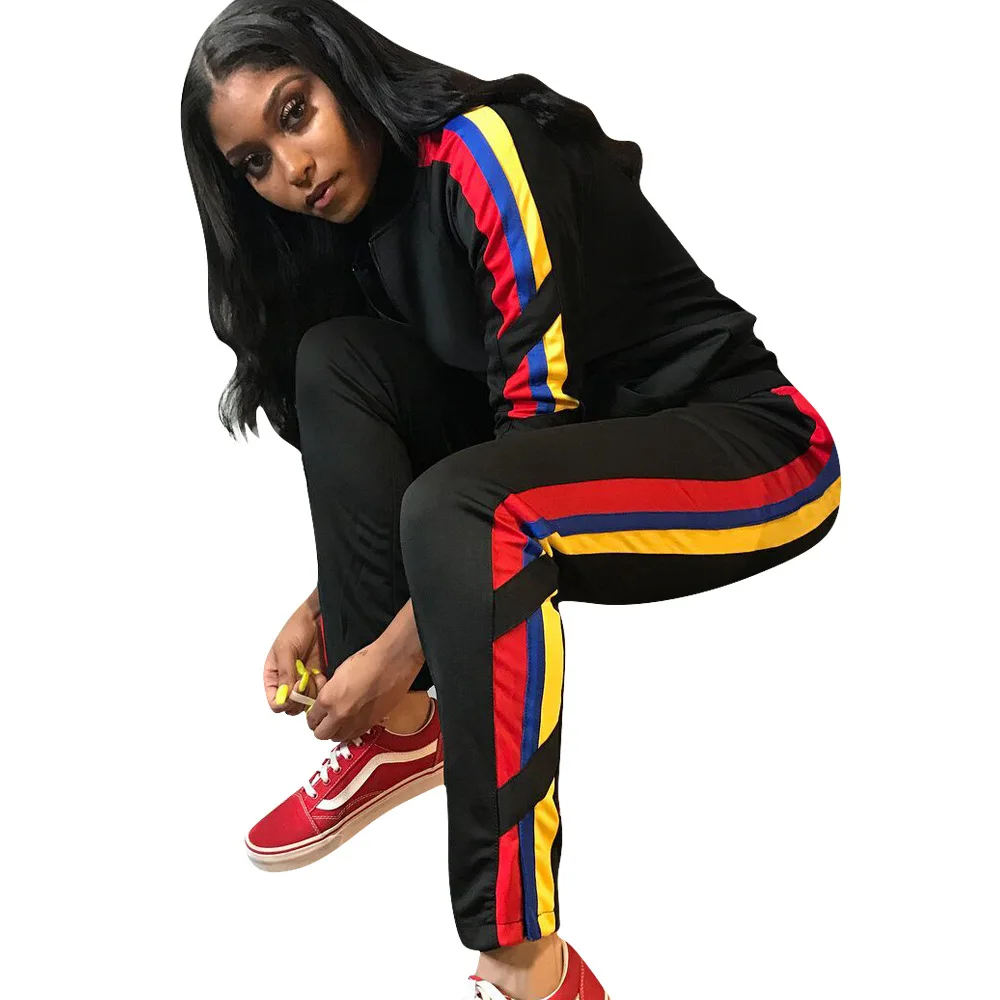 2019 зимний женский комплект спортивный костюм с принтом длинный рукав толстовка