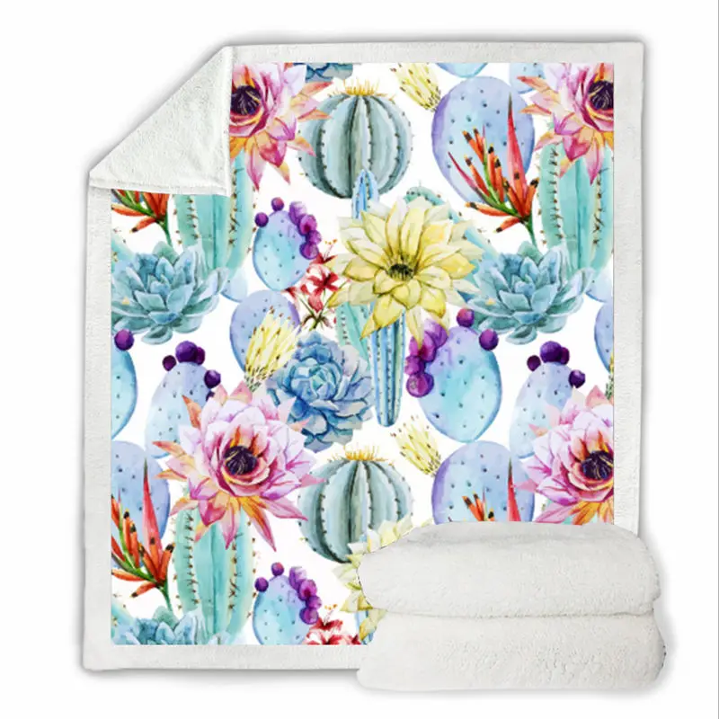 Мультяшное одеяло рождественские украшения для дома с рисунком кактуса