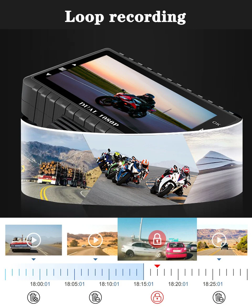 Wifi gps экшн-камера на мотоциклетный шлем рекордер Цифровой видеорегистратор передний задний двойной объектив водонепроницаемый мотоцикл камера ночного видения