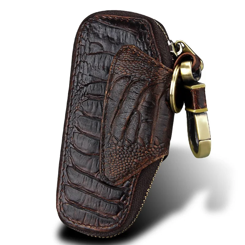 

2022 New Vintage Cow Real Genuine Leather Men Women Car Key Wallet Multi Function Key Case Female Male Zipper Housekeeper Holder
