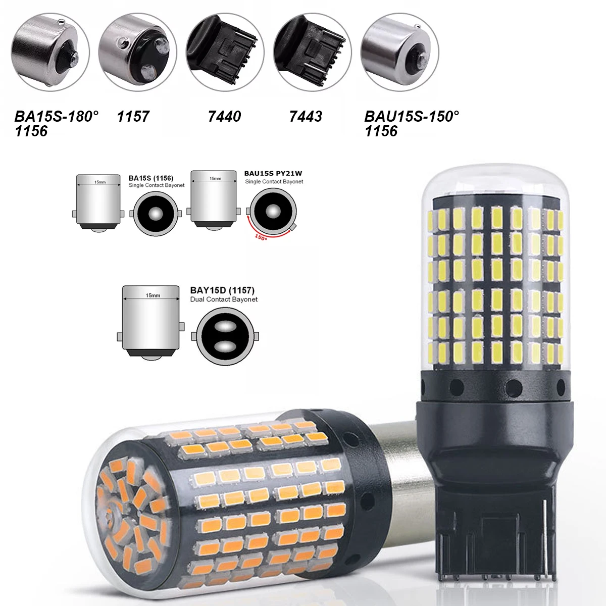 1 шт. 1156 BA15S P21W BAU15S PY21W 1157 BAY15D P215W 7440 W21W Canbus светодиодный стоп-сигнал лампа дневного