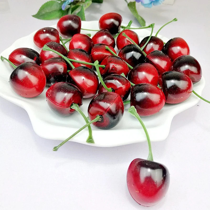 

20pcs Artificial Fruits And Vegetables Flowers For Wedding Decoration Scrapbooking Fake Foam Pearl Cherry Berries Stamen