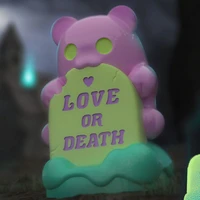 original shinwoo ghost bear love and death series blind box toys model confirm style cute anime figure gift surprise box
