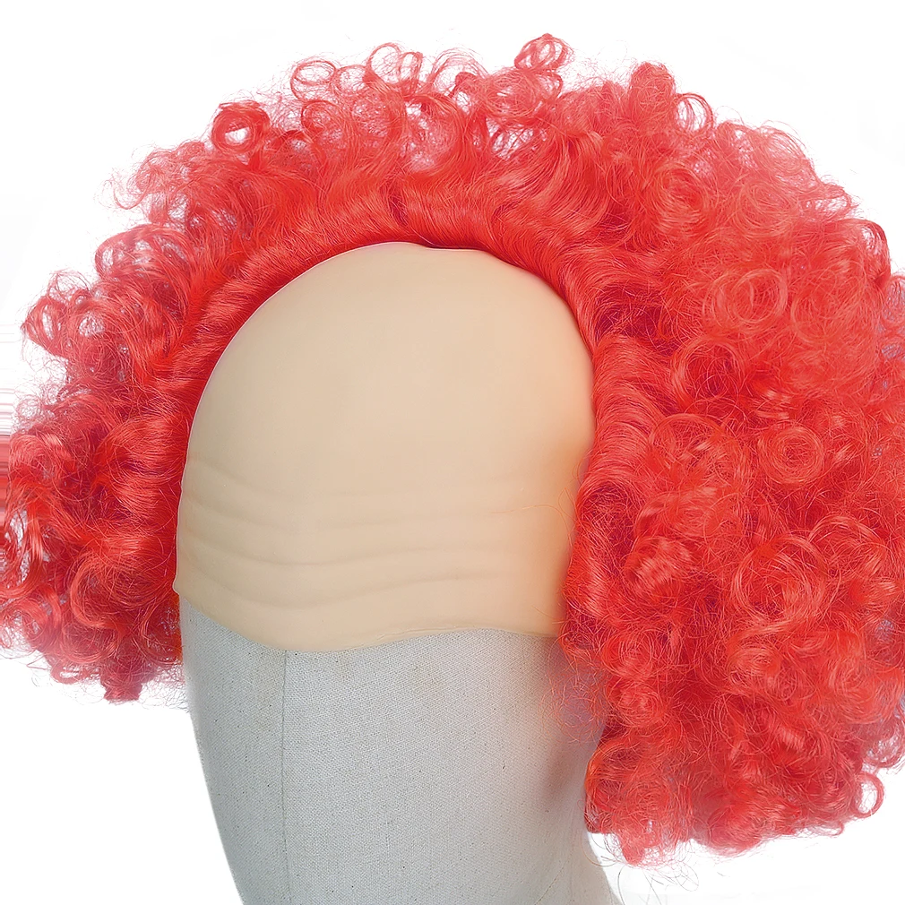 Free Beauty Sinister Bald Clown Wig-Curly Adult Circus Party Halloween Costume Anime Cosplay Funny Pennywise Wigs images - 6