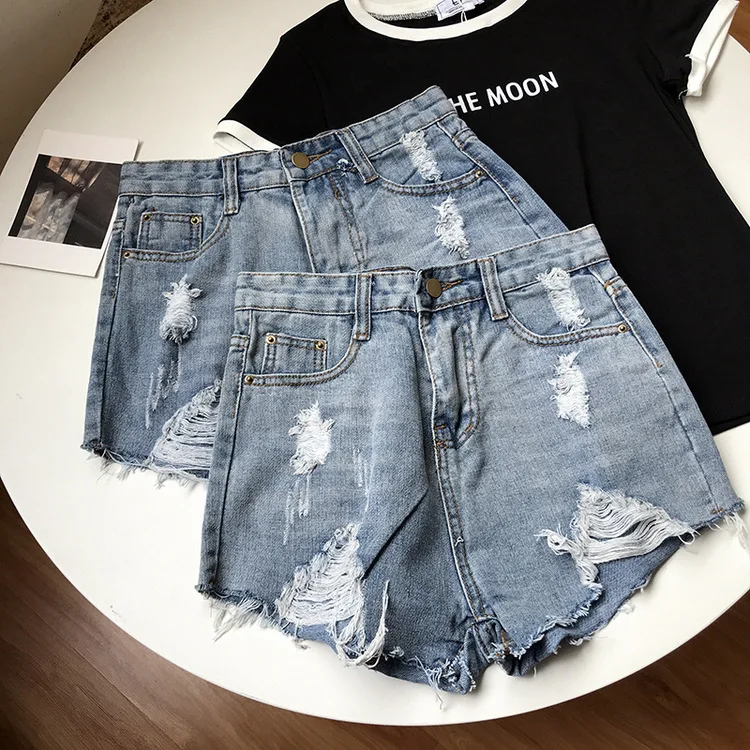 

2021 summer trend: old jeans with edging, women's Korean straight shorts, fashionable new style, leisure and foreign style