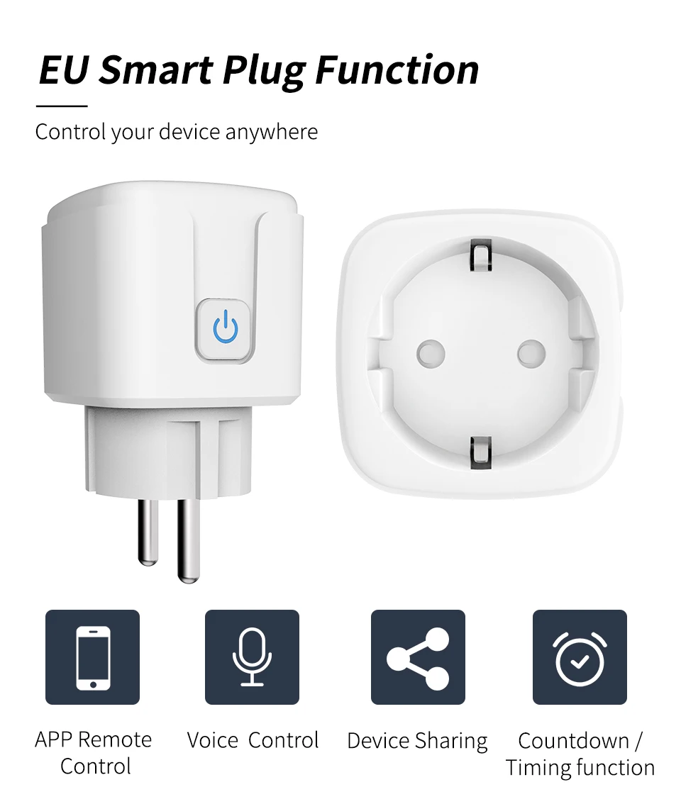 

WGHINE Zigbee 3.0 Smart Socket 16A EU Plug Tuya Smart Home Automation Timer Electronic Socket Outlet Support Google Home Alexa