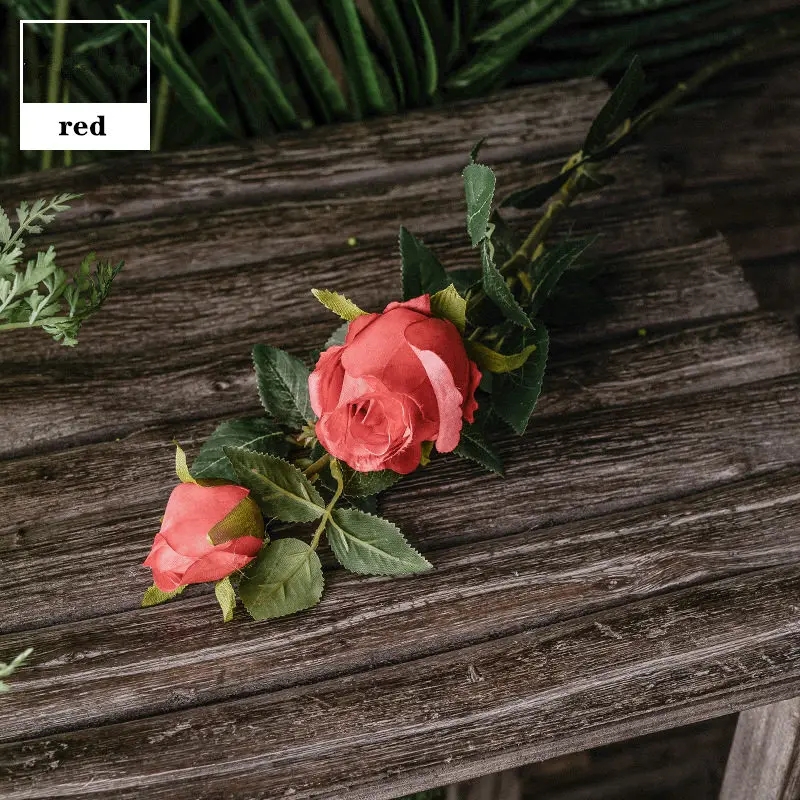 

10 pcs/ lot Flower Bouquet Bulgarian Rose Home Decoration Accessories Wedding Party Artificial Roses Flowers DIY Home Decor