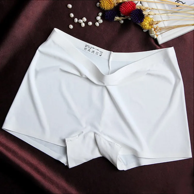 Women's Ice Silk Safety Shorts Invisible Seamless Boxer Briefs Underwear Boyshort