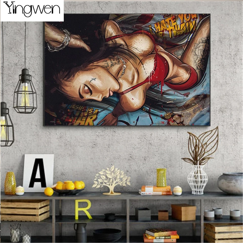 

Embroidery Diamond Full Square Round Drill 5D Sexy Girl Tattoo Portrait Home Decor Painting Cross Stitch Wall Sticker Handmade