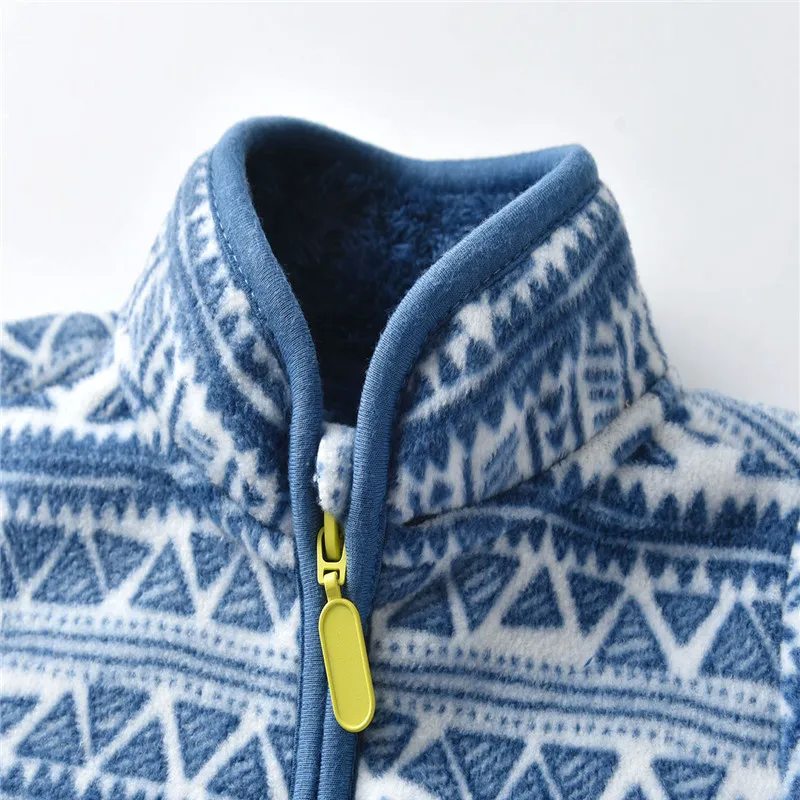 2-8T Children Clothing for Boys Girls Winter Fleece Jackets Zipper Blue Cute Hot Selling Thick Baby Coats | Детская одежда и обувь