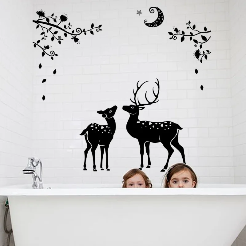 

Simple Modern Deer Wall Stickers Animals Living Room Bedroom Decoration Aesthetic Art Wallpaper Home Decor Murals PVC