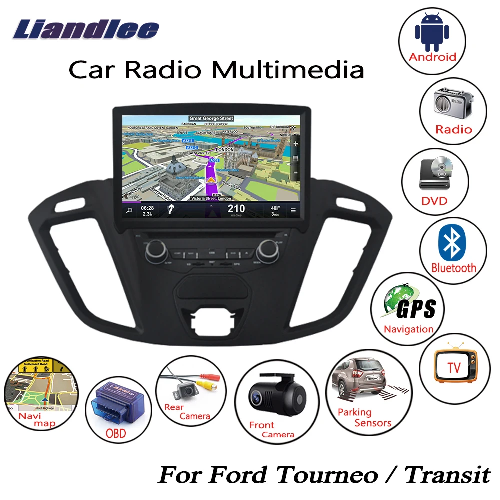 Автомагнитола для Ford Tourneo/Transit мультимедийный проигрыватель на Android с GPS DVD-плеером