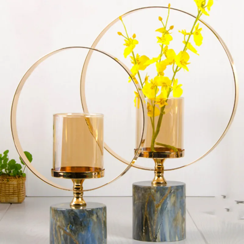 

Metal Luxury Candle Holder Vintage WeddingCenterpieces Table Hurricane Candle Holder Europe Bougeoir Home Decoration DL60ZT