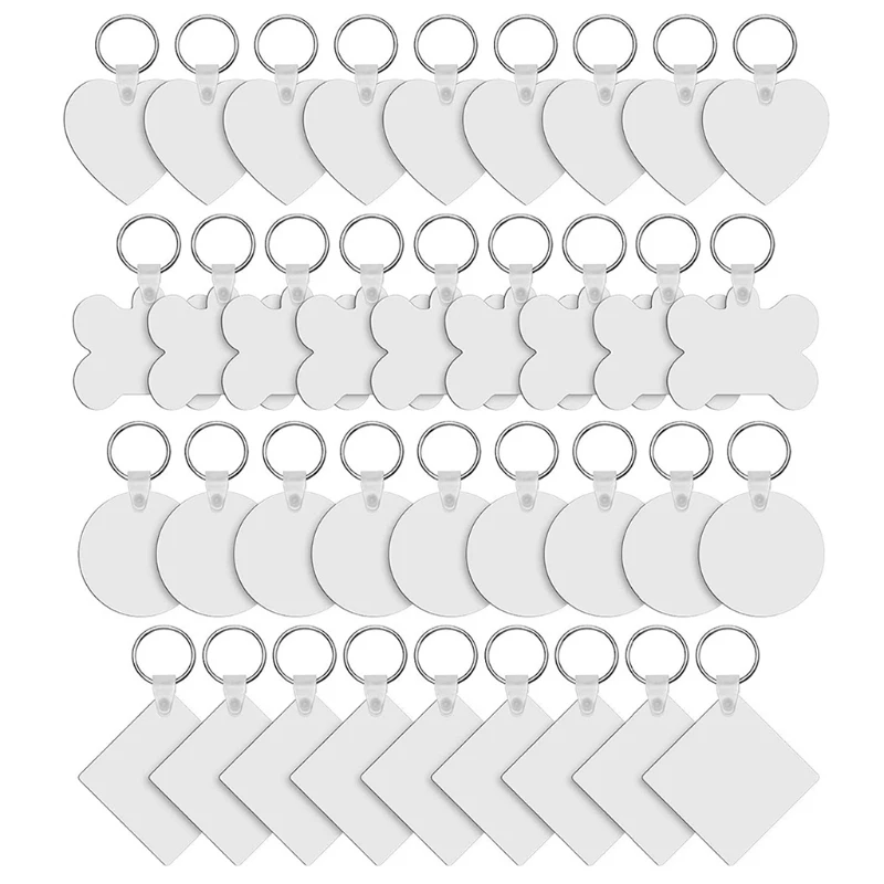 

36Pcs Wood Hardboard Keychain Blank MDF Double-Side Printed Keychains Sublimation Heat Transfer Keychains Jewelry Making