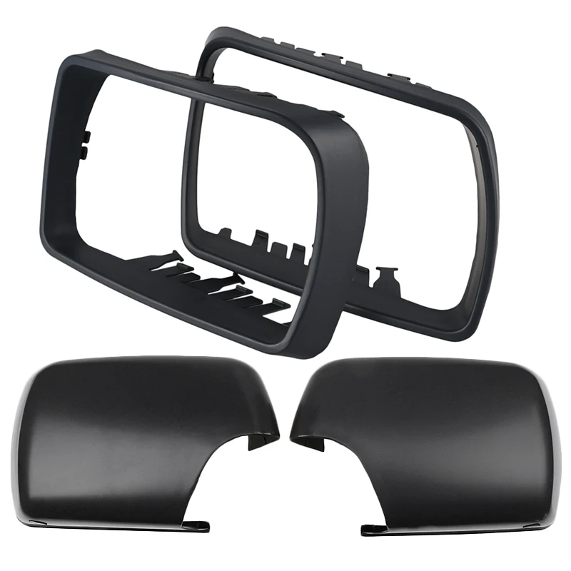 

2 Pair Car Left Right Rear View Side Mirror Cover for Bmw X5 E53 3.0D/3.0I/4.4I: 1 Pair ABS Door Wing Mirror Cover & 1 Pair Rear