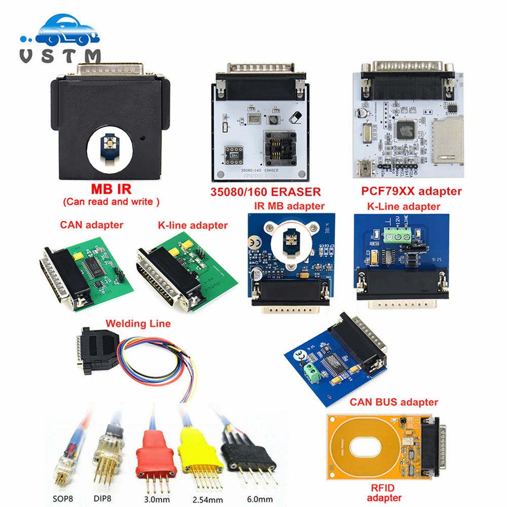 IPROG + iProg V85 сменные детали для программатора CAN BUS/K Line/RFID/MB IR/PCF79XX/5 шт. адаптеров