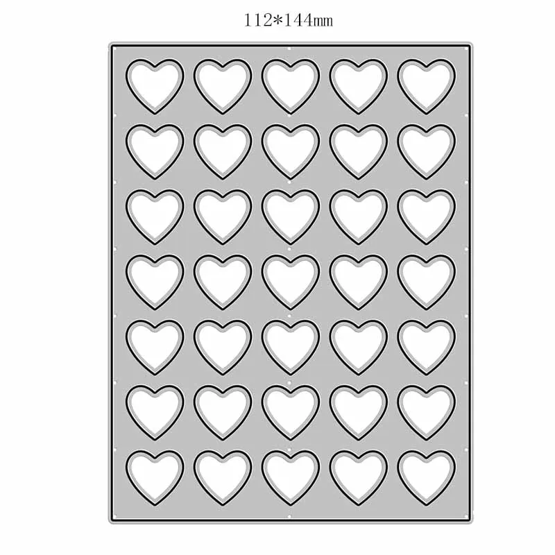 

New Hearts Rectangle Background Template 2020 Metal Cutting Dies for DIY Scrapbooking and Card Making Embossing Craft No Stamps