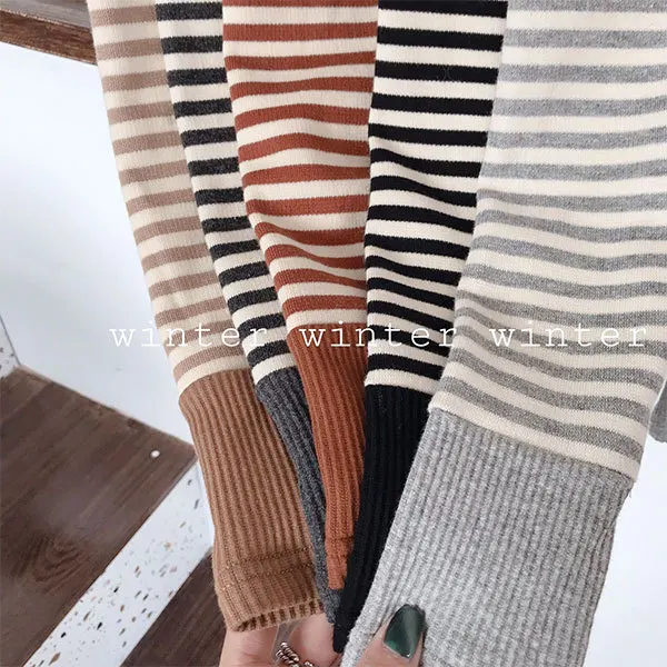 2019 леггинсы в полоску из мягкого флиса для маленьких девочек Детские