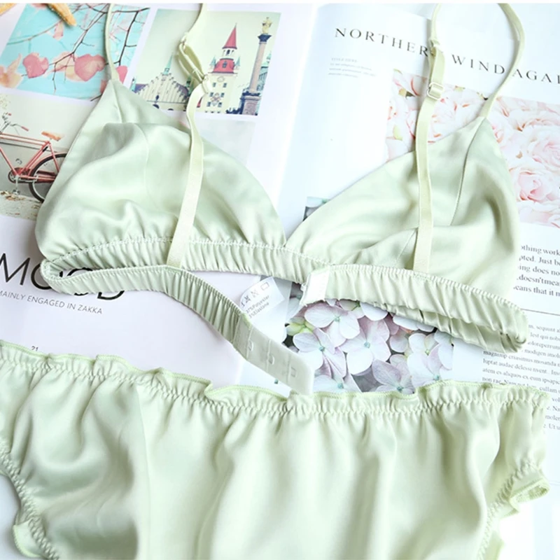 Women Strappy Bra Low Waist Thongs Thin Triangle Bikini Set Two-piece Swimsuit X3UE