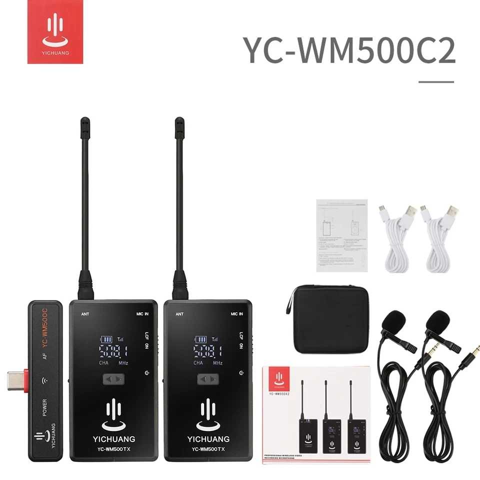 Беспроводной петличный микрофон с отворотом 20 каналов UHF 2 передатчика 1