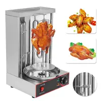3KW Home Commercial Electric Grill Kitchen Gyros Rotisserie Grill Automatic Rotating BBQ Machine for Outdoor Indoor