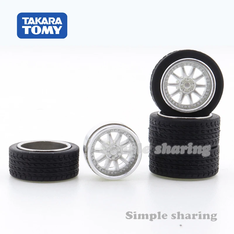 

1:64 36 Styles Model Modified Tire+2axles+4end Caps Diecasts Alloy Wheel Tire Rubber Vehicles General Model Of Car Change Wheel