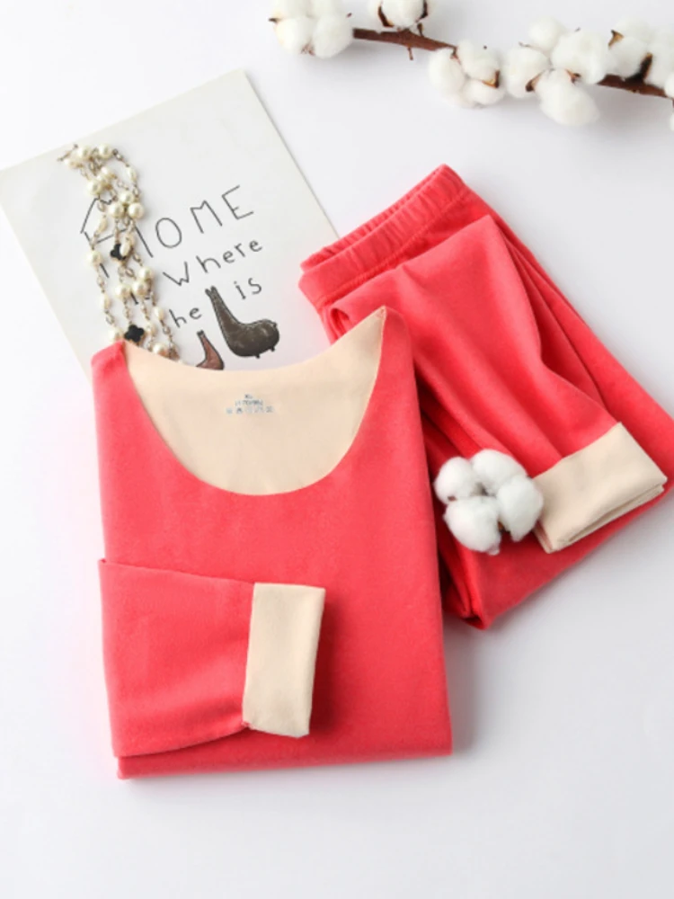 Зимнее бархатное нижнее белье комплект нижнего белья женское термобелье женская