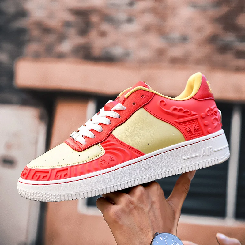 Мужские дышащие кроссовки кожаная обувь для скейтбординга мягкие на шнуровке