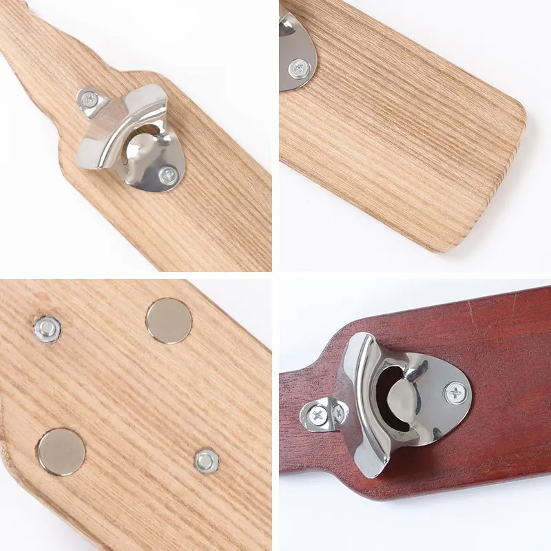 Домашний открывалка для бутылок безопасный деревянный магнитный бар