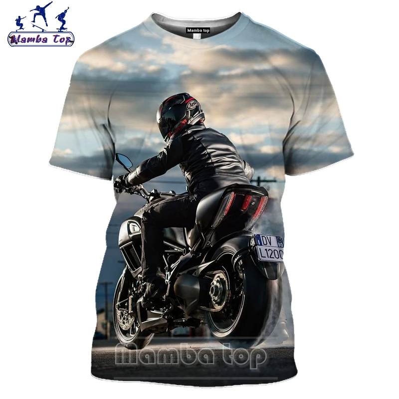 Топ Mamba с 3D принтом футболка для гоночных мотоциклистов мужские крутые футболки