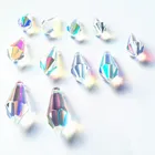 Высокое качество 20 шт.лот 35 мм AB цветные хрустальные стеклянные сосульки U-образные капли (Бесплатные Кольца) хрустальные призмы для украшения торта