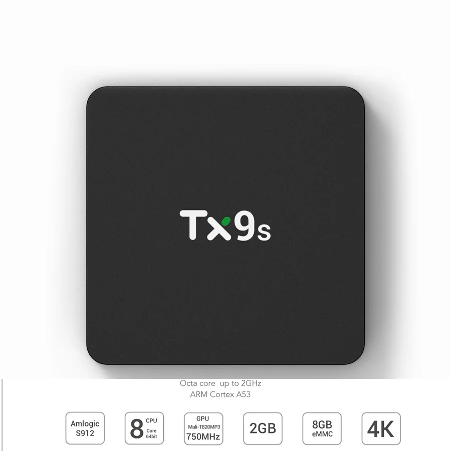 Tanix TX9S Amlogic S912 2 Гб ОЗУ 8 Гб ПЗУ 2,4G WiFi 1000M LAN Android 7,1 4K H.265 tv Box