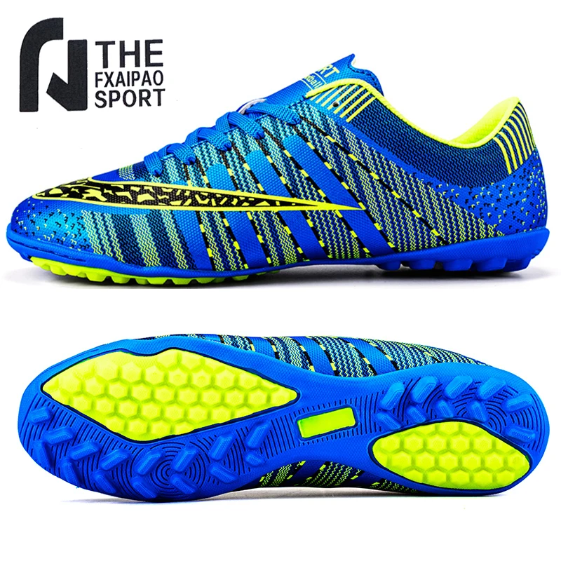 

High Ankle Cleats Men's Soccer Shoes Teenager Antiskid Grass Training Football Boots FG/TF Kids Mesh Breathable Outdoor Sneakers
