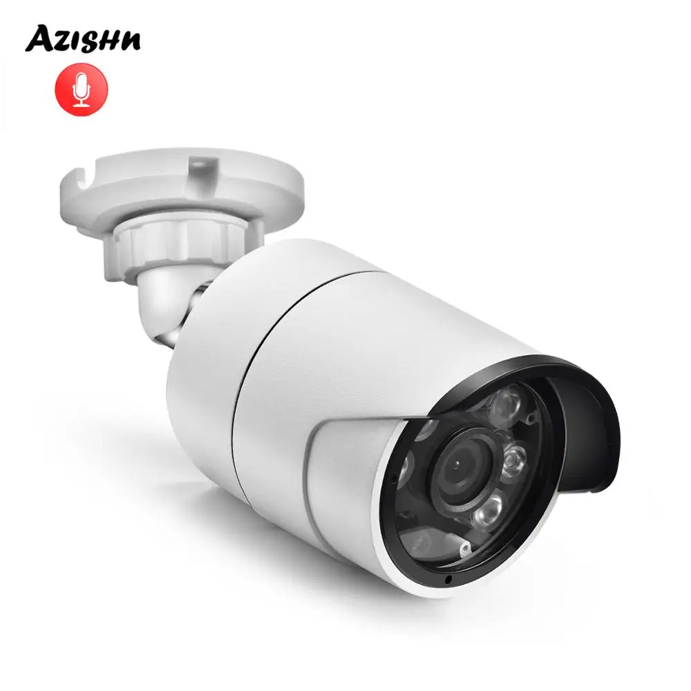 

AZISHN H.265X Audio Security IP Camera 5MP 1/2.7"SONY IMX335 POE/DC 6LEDS Outdoor Waterproof Surveillance CCTV Camera Street