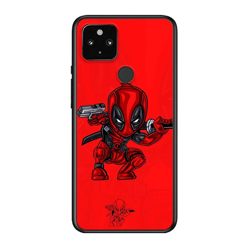 

Marvel Deadpool Avengers Super Hero For Google Pixel 5 4A 5G 4 XL Soft Shell TPU Silicone Black Cover Phone Case