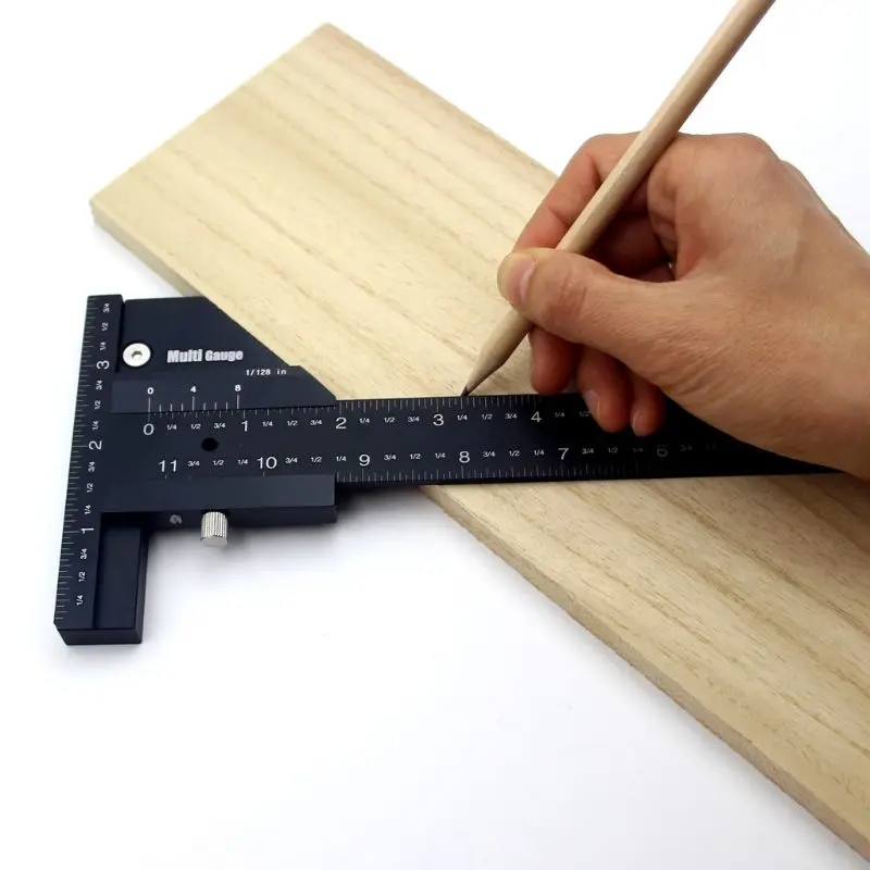 

T Type High Precision Multifunctional Woodworking Ruler Scriber Carpentry Gauge