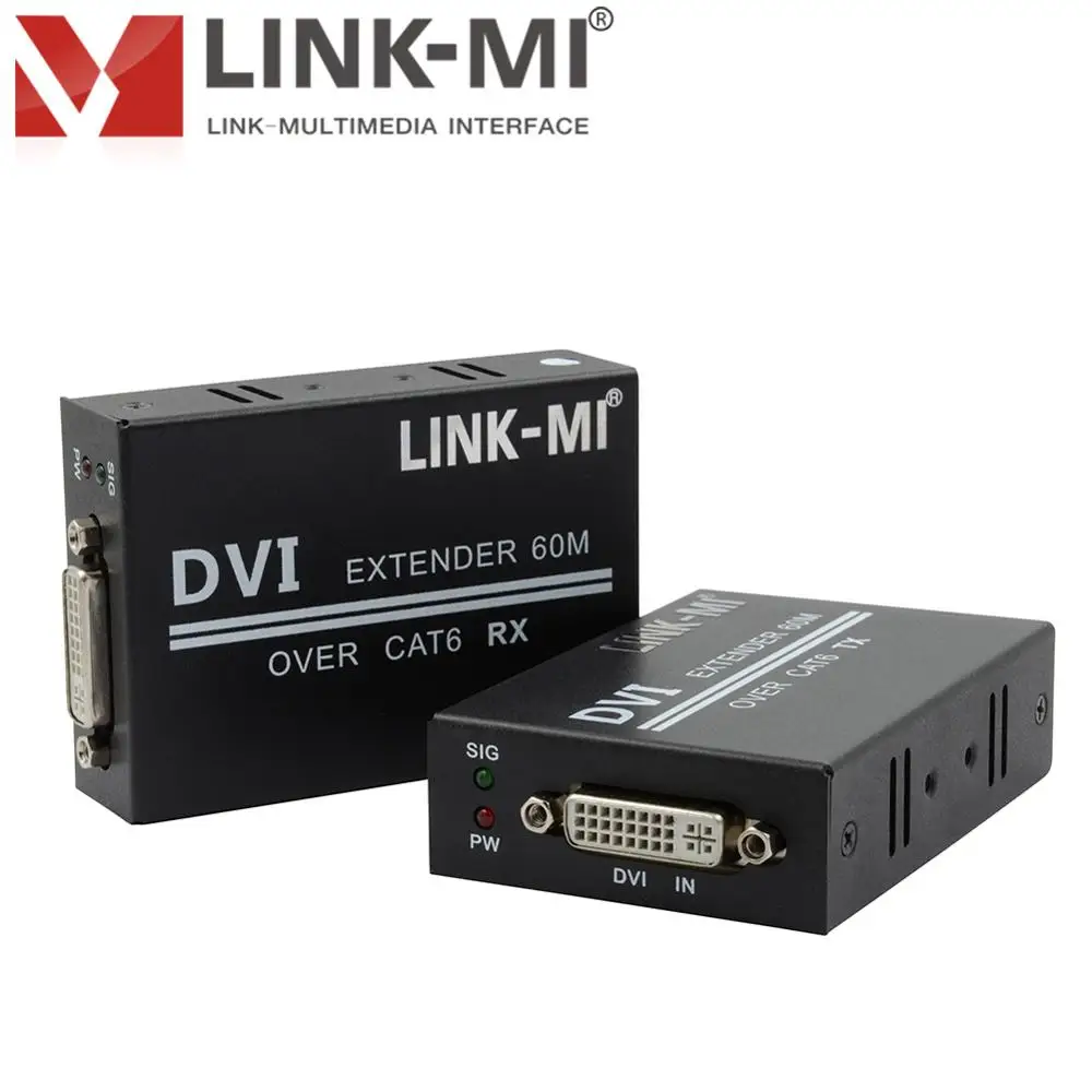 LINK-MI DVI на глубину до 60 м удлинитель передатчик и приемник over single UTP LAN CAT6 хомут для кабеля HDMI сигнал 1080P DVI-CAT