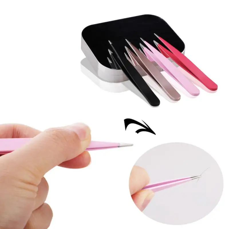 Professional Eyelash Extension Tweezers Stainless Steel Eyebrow Hair Removal Makeup Accessory | Красота и здоровье