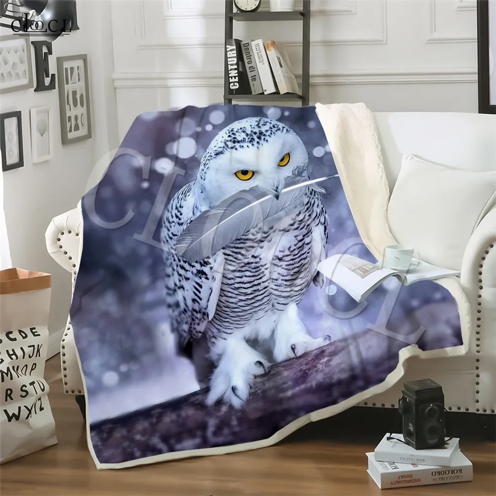 Животное снежное одеяло с изображением совы для путешествий постельные