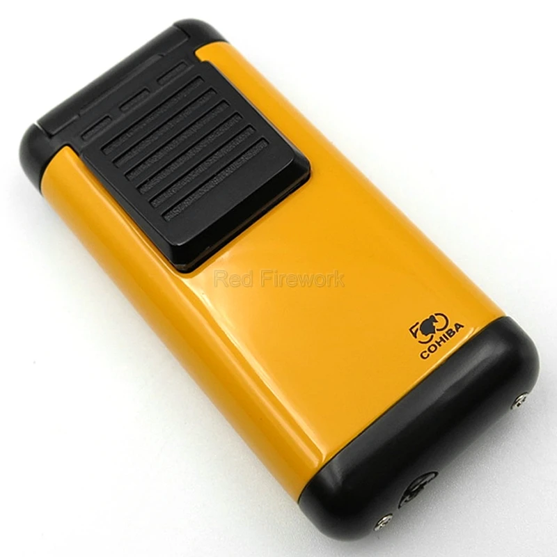 COHIBA многоразовая металлическая ветрозащитная Зажигалка для сигар 3 фонарь