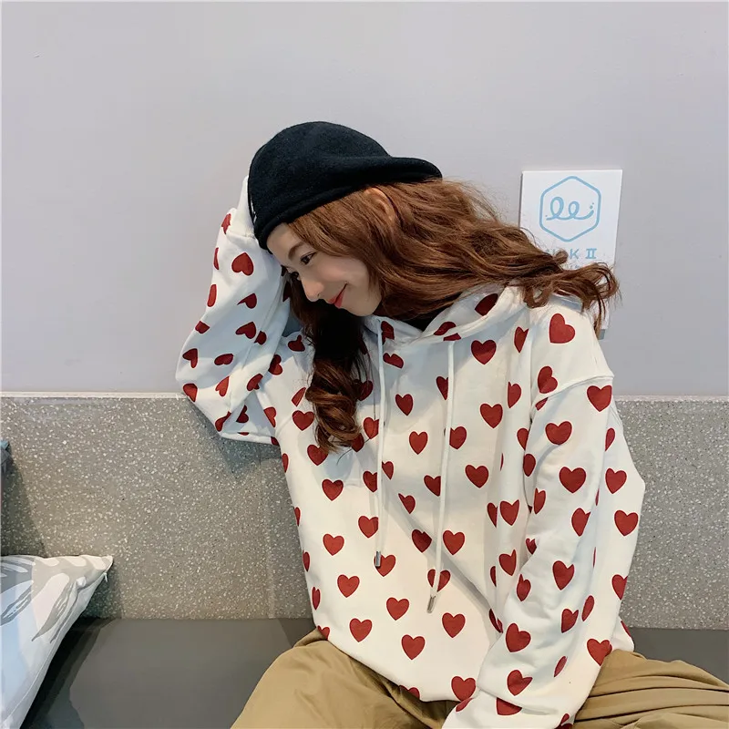 

Hoodies Women Ulzzang Kawaii Soft Large Size Spring Autumn New Korean Style Loose Thin Hooded Sweatshirt Womens Clothing Chic
