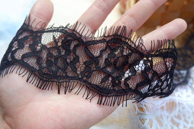 3meters/lot 6cm Width Colors Eyelash Lace Trim Fabric Flower DIY Crafts Wedding Dress Clothing Hair Material | Дом и сад