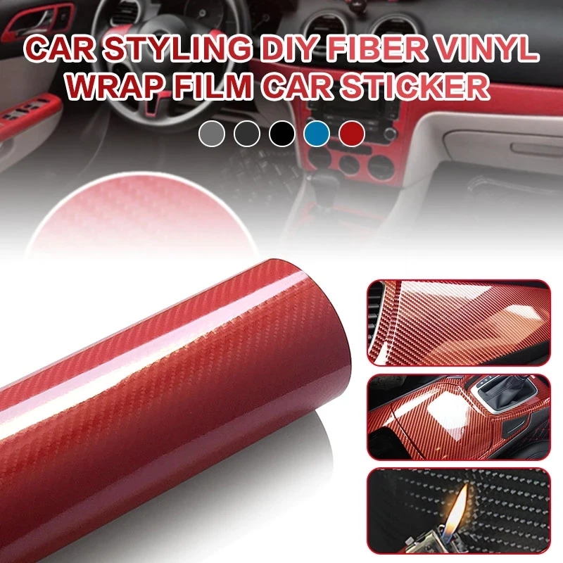

Car Styling DIY High Glossy Carbon Fiber Vinyl Wrap Film Motorcycle Automobiles Car Sticker Decals Accessories 20/50*152cm 6D