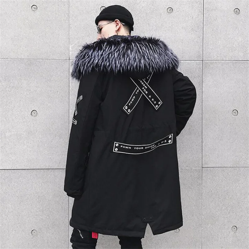 Мужская зимняя куртка с хлопковой подбивкой со съемным шерстяным воротником