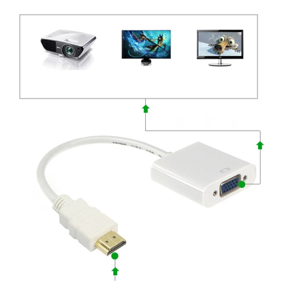 Видеокабель hdmi vga HD с поддержкой HDCP 1 0/1 1/1 2 встроенный чип преобразования для