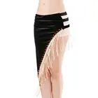 Женский бархатный костюм для танца живота, танцевальный набедренный платок с бахромой и треугольным шарфом