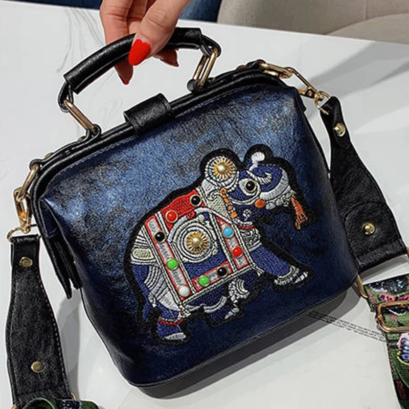 Женские сумки с вышивкой в винтажном стиле широкий ремешок бабочкой из