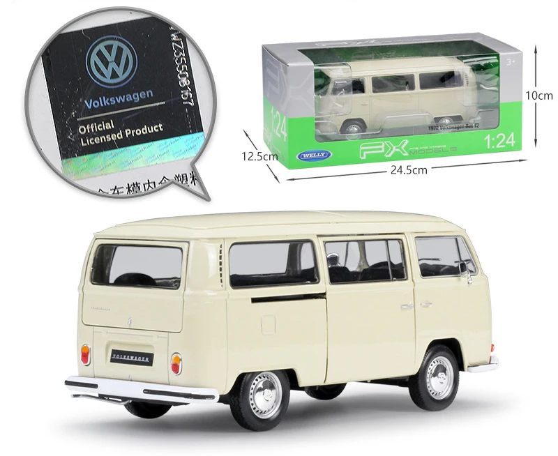 WELLY литье под давлением 1:24 масштаб автомобиля игрушки 1972 Volkswagen T2 автобус модель автомобиля симулятор сплава металла классическая игрушка автомобиль для ребенка Подарочная коллекция
