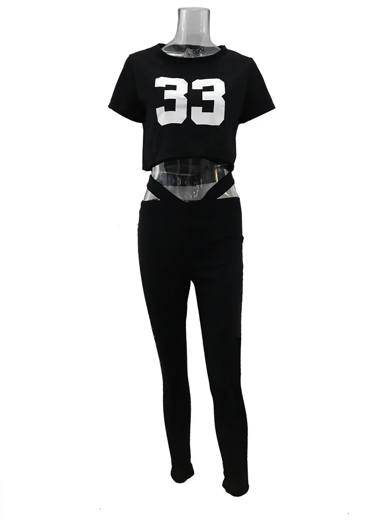 

Number 33 Crop Top Suit Set 2022 Women Tracksuit Two-piece Sport Style Outfit Jogging Sweatshirt Fitness Lounge Sportwear