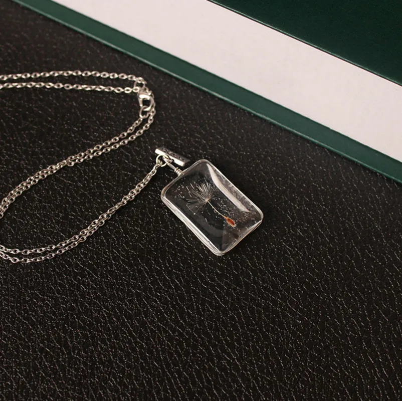 Женское Ожерелье чокер из серебра 2017 пробы с одуванчиками и натуральными